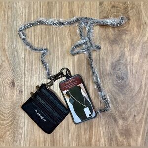 Clip & Go Phone Crossbody Chain with Zip Pouch Black NWOT